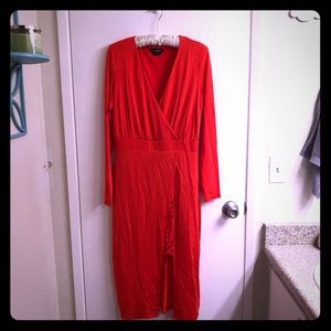 bebe Red Dress with Lace